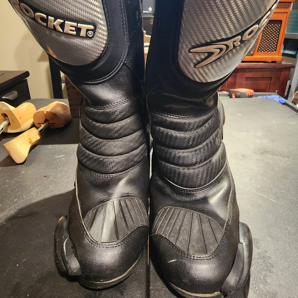 Joe Rocket Black Motorcycle Boots Men's Size 12 In Black